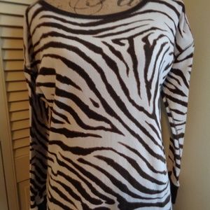 LAUREN ACTIVE THERMAL ANIMAL PRINT TOP